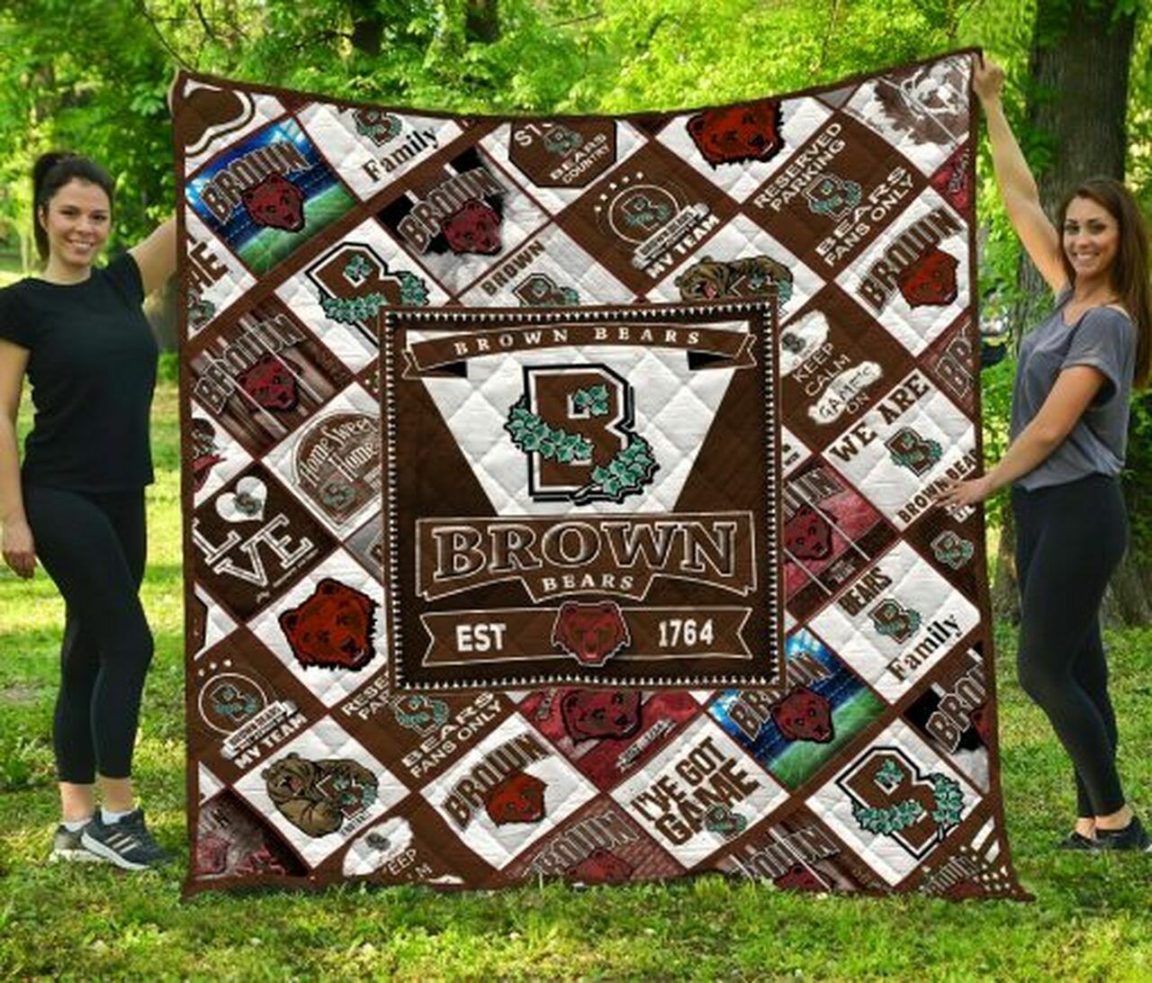 Personalized Ncaa Brown Bears Quilt Bedding Set Blanket for Home Decoration and Family Gifts