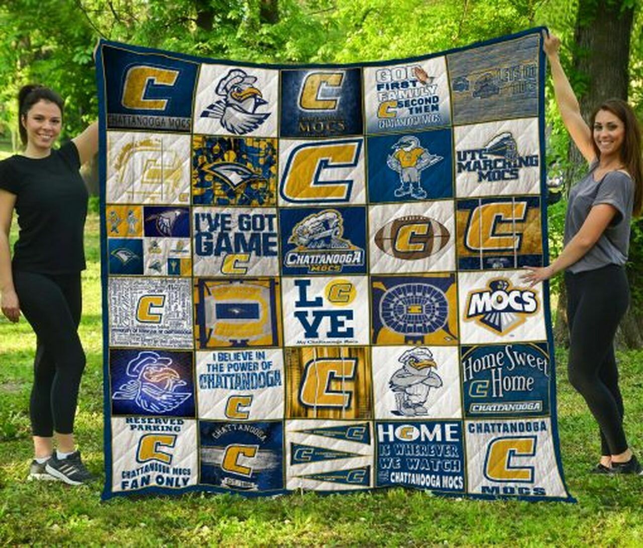 Personalized Ncaa Chattanooga Mocs Quilt Bedding Set Great for Bedroom Decor and Family Gifts