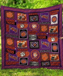 Personalized Ncaa Clemson Tigers Quilt Blanket Bedding Set Gifts for Fans