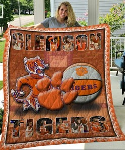 Personalized Ncaa Clemson Tigers Quilt Blanket Bedding Set for Bedroom Decor and Family Gifts