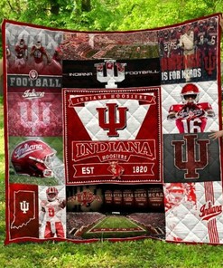 Personalized Ncaa Indiana Hoosiers Quilt Bedding Set Great Gifts for Family and Bedroom Decor