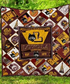 Personalized Ncaa Loyola Ramblers Quilt Bedding Set - Ideal for Home & Picnic, Gifts for Family
