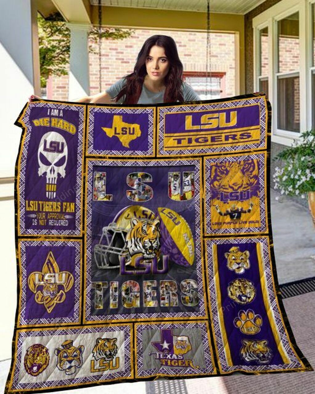 Personalized Ncaa Lsu Tigers Quilt Blanket Bedding Set - Suitable for Home Decoration and Family Gifts