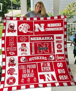 Personalized Ncaa Nebraska Cornhuskers Quilt Blanket Bedding Set for Home Decoration
