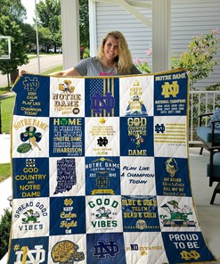 Personalized Ncaa Notre Dame Fighting Irish Quilt Bedding Set for Fans and Family Gifts