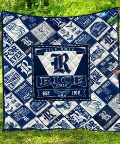Personalized Ncaa Rice Owls Quilt Bedding Set for Home Decoration and Gifts for Fans