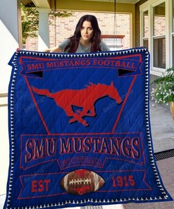 Personalized Ncaa Smu Mustangs Quilt Bedding Set for Home Decoration and Gifts for Family