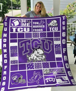 Personalized Ncaa Tcu Horned Frogs Quilt Bedding Set Gifts for Family and Bedroom Decor