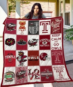 Personalized Ncaa Temple Owls Quilt Bedding Set Blanket for Home Decoration and Family Gifts