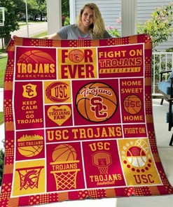 Personalized Ncaa Usc Trojans Quilt Bedding Set Blanket for Home Decor and Family Gifts