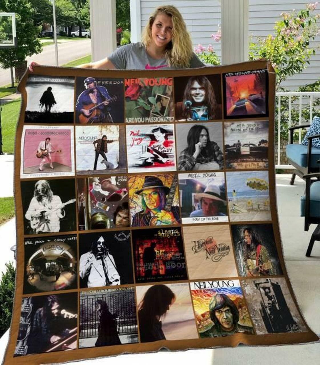 Personalized Neil Young Quilt Blanket Bedding Set, Great for Bedroom Decor and Family Gifts
