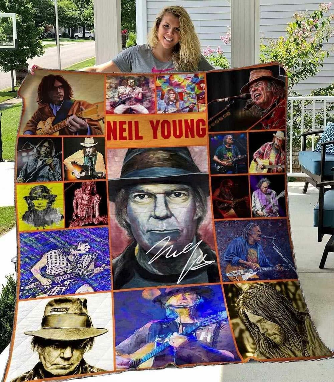 Personalized Neil Young Ver4 Blanket Quilt Bedding Set - Great for Bedroom Decor and Family Gifts