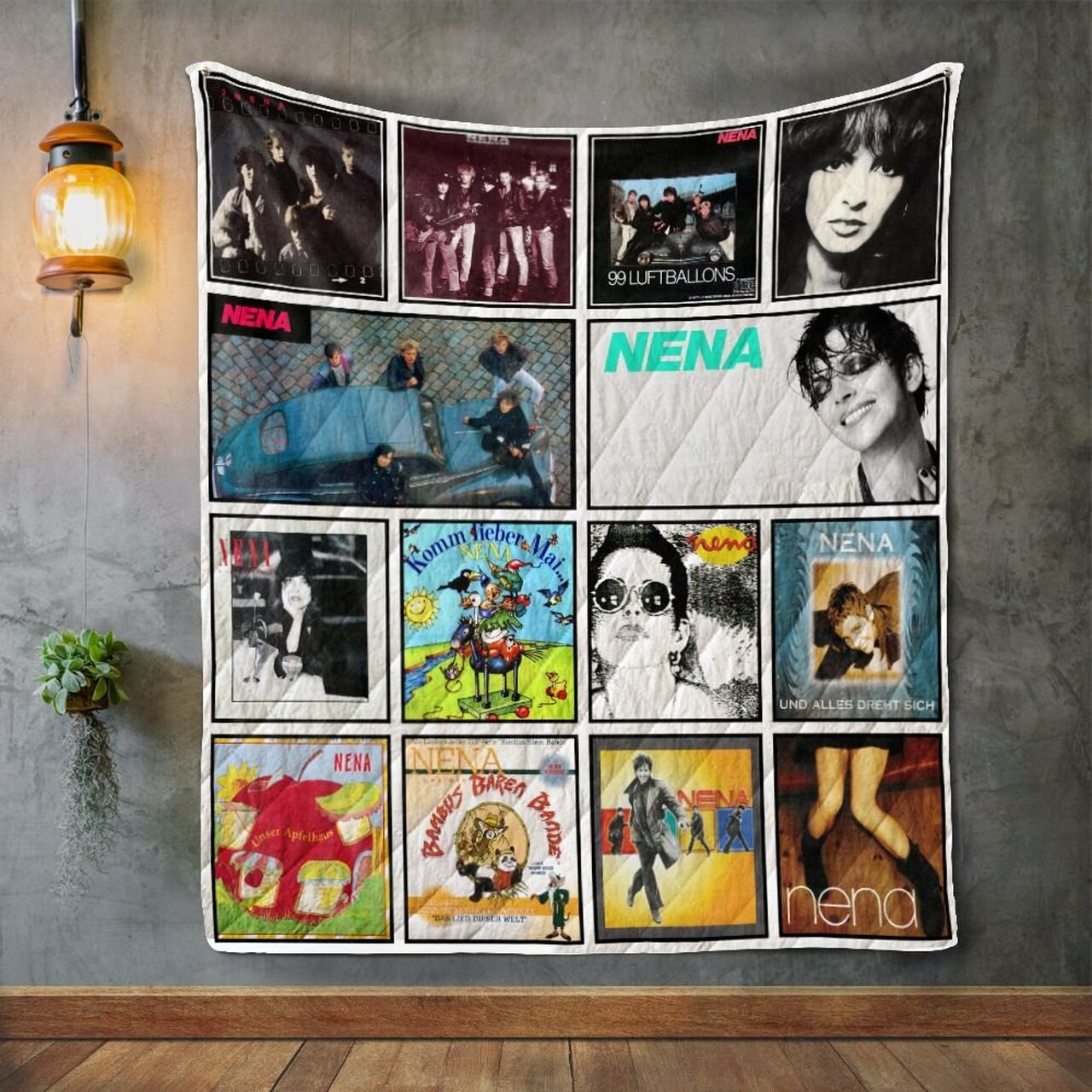 Personalized Nena Album Covers Quilt Bedding Set, Great for Bedroom Decoration and Family Gifts