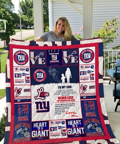 Personalized New York Giants To My Son Quilt Bedding Set, Home Decor & Gifts for Family