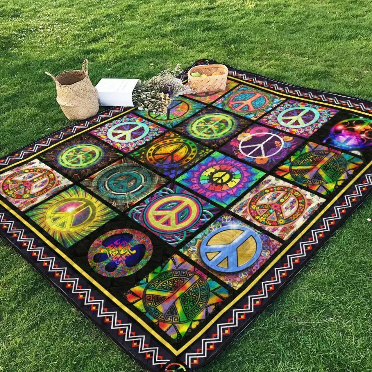 Personalized Ng071006B Tbg Hippie Quilt Bedding Set Blanket - Great for Bedroom Decoration and Family Gifts