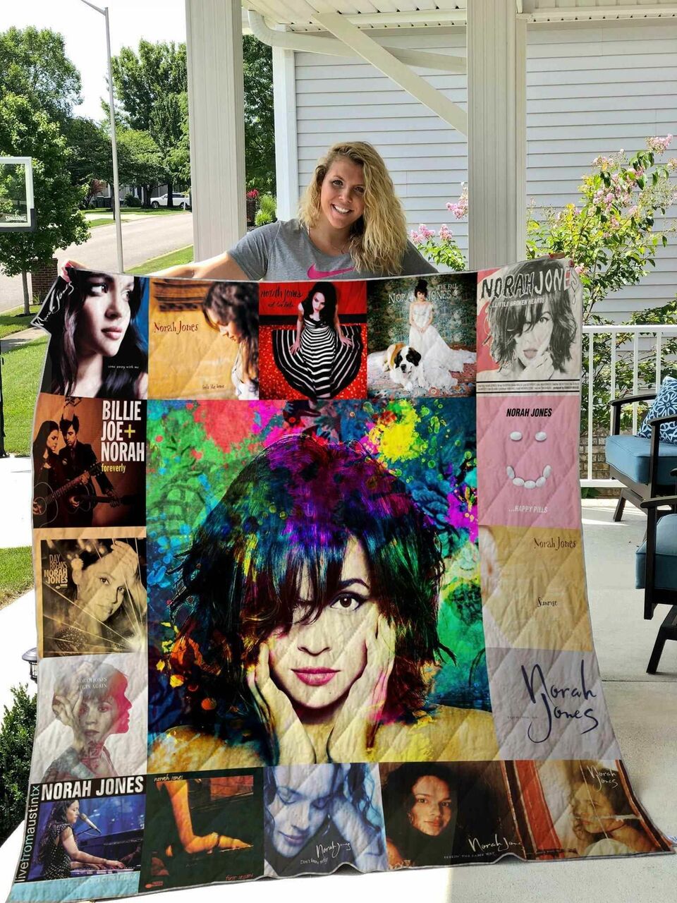 Personalized Norah Jones Blanket Quilt Bedding Set - Great for Bedroom Decor and Family Gifts