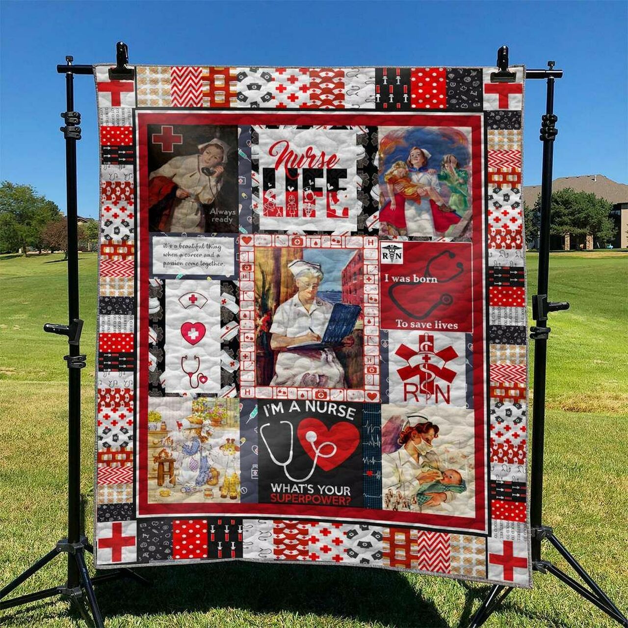 Personalized Nurse Quilt Bedding Set Blanket for Bedroom Decor