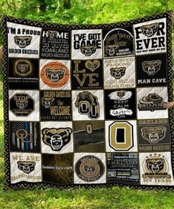 Personalized Oakland Golden Grizzlies Quilt Blanket - Gifts for Family and Home Decor