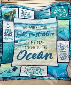 Personalized Ocean Quilt Bedding Set Blanket for Home Decoration & Picnic, Great Gifts for Family