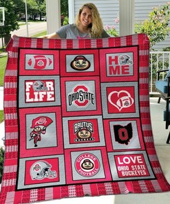 Personalized Ohio State Buckeyes Quilt Bedding Set Blanket - Great for Bedroom Decoration and Family Gifts