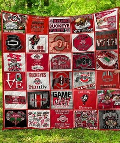 Personalized Ohio State Buckeyes Quilt Bedding Set Blanket - Perfect for Bedroom Decor and Family Gifts
