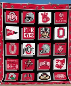 Personalized Ohio State Buckeyes Quilt Bedding Set Blanket - Suitable for Home Decoration and Family Gifts