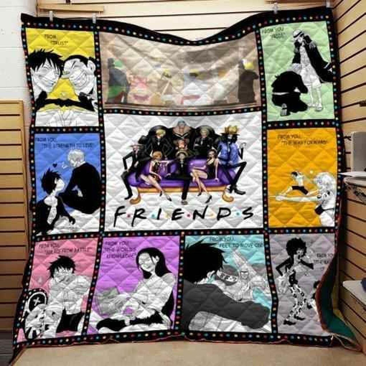 Personalized One Piece Friends Quilt Bedding Set, Great for Bedroom Decoration and Family Gifts