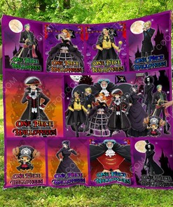 Personalized One Piece Halloween Quilt Bedding Set - Great for Bedroom Decoration and Family Gifts