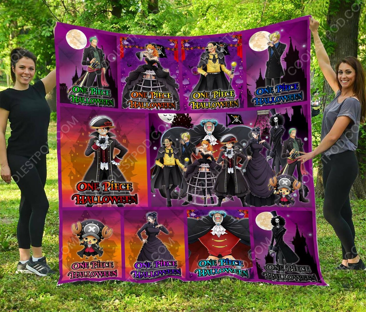 Personalized One Piece Halloween Quilt Bedding Set - Great for Bedroom Decoration and Family Gifts