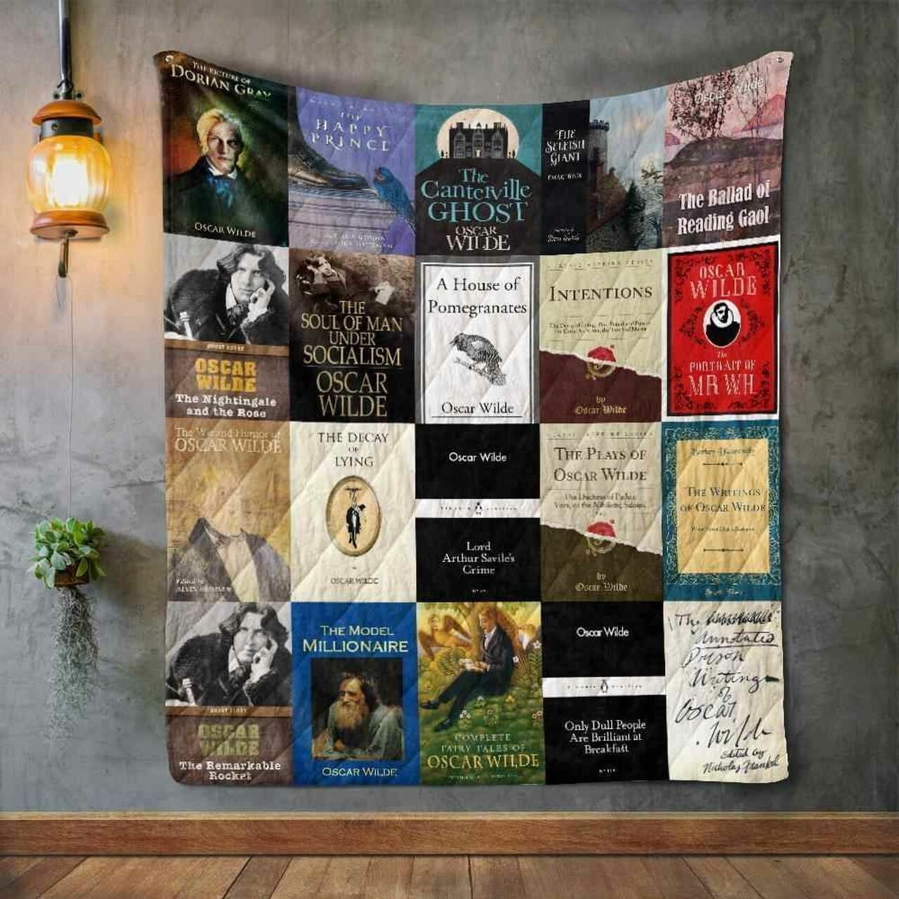 Personalized Oscar Wilde Books Quilt Bedding Set, Perfect for Bedroom Decor and Family Gifts