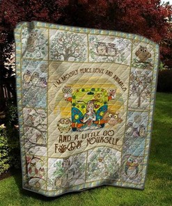Personalized Owl And Yoga Girl Quilt Bedding Set for Home Decor and Picnics, Great Gifts for Family