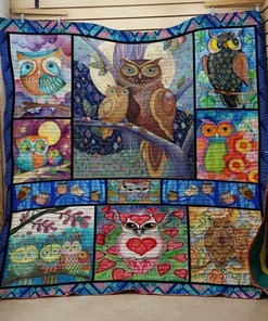 Personalized Owl Mom And Daughter Quilt Bedding Set - Gifts for Family Bedroom Decor
