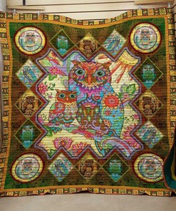 Personalized Owl Mom And Daughter Quilt Blanket - Great for Bedroom Decor and Family Gifts