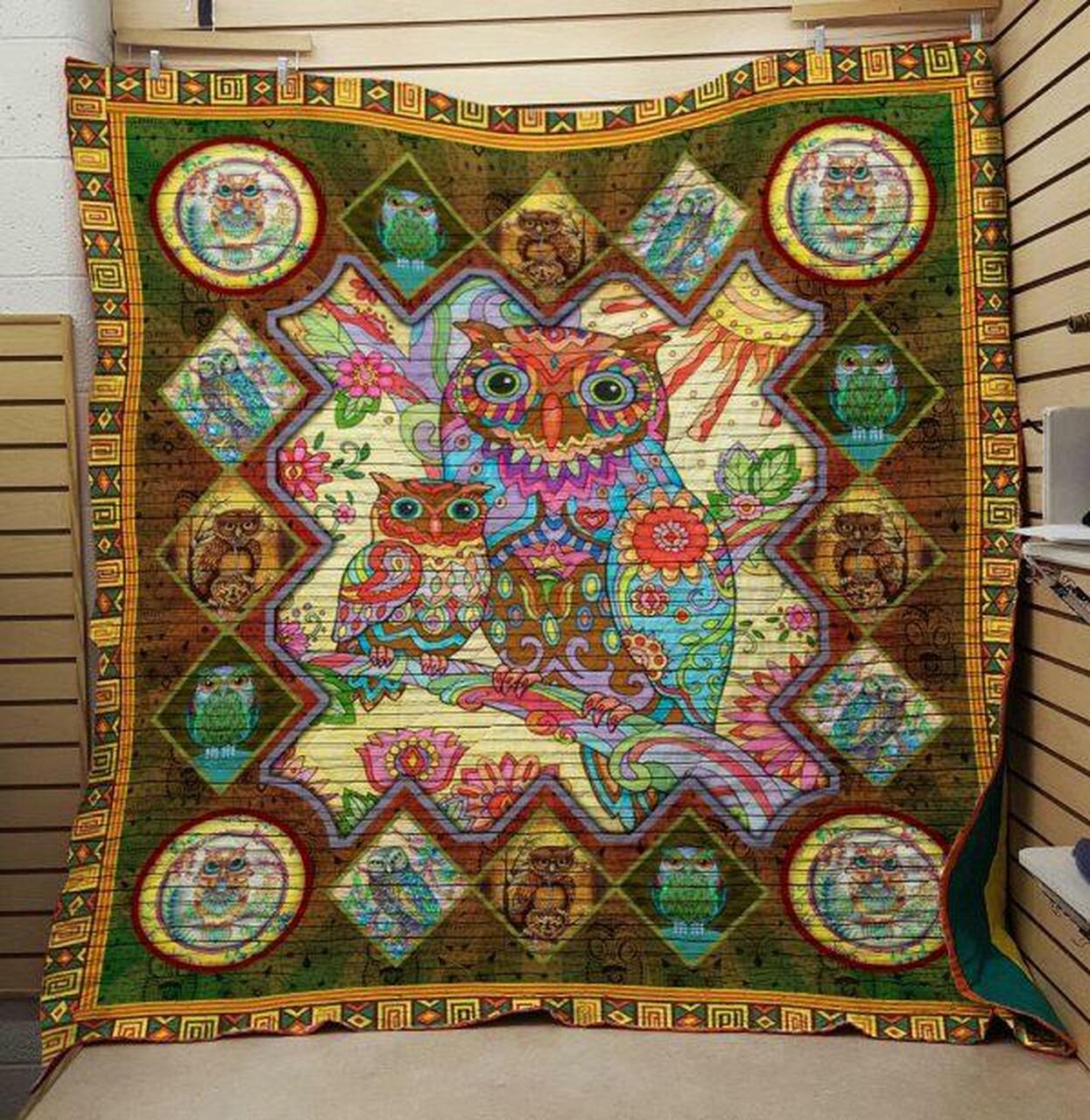 Personalized Owl Mom And Daughter Quilt Blanket - Great for Bedroom Decor and Family Gifts