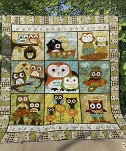 Personalized Owl Nx310538 Quilt Blanket - Great for Bedroom Decor and Family Gifts