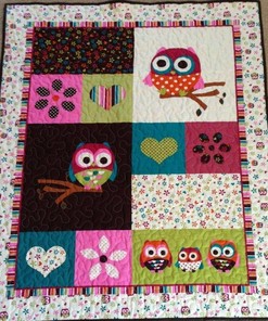 Personalized Owl Quilt Bedding Set for Bedroom Decor and Family Gifts