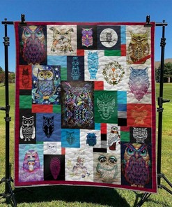 Personalized Owl Quilt Blanket Bedding Set - Ideal for Bedroom Decor and Family Gifts