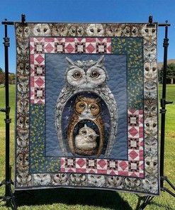Personalized Owl Quilt Blanket - Great for Bedroom Decor and Family Gifts