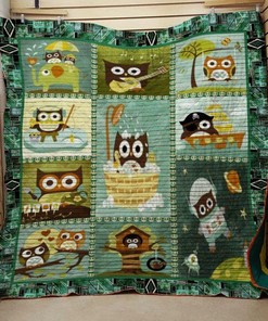 Personalized Owl Take A Shower Quilt Bedding Set Blanket, Ideal for Home Decoration and Family Gifts