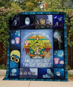 Personalized Owl Time For Snow Quilt Bedding Set for Home Decor and Picnics, Great Gifts for Family