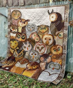 Personalized Owlsome Family Quilt Bedding Set for Home Decoration and Family Gifts