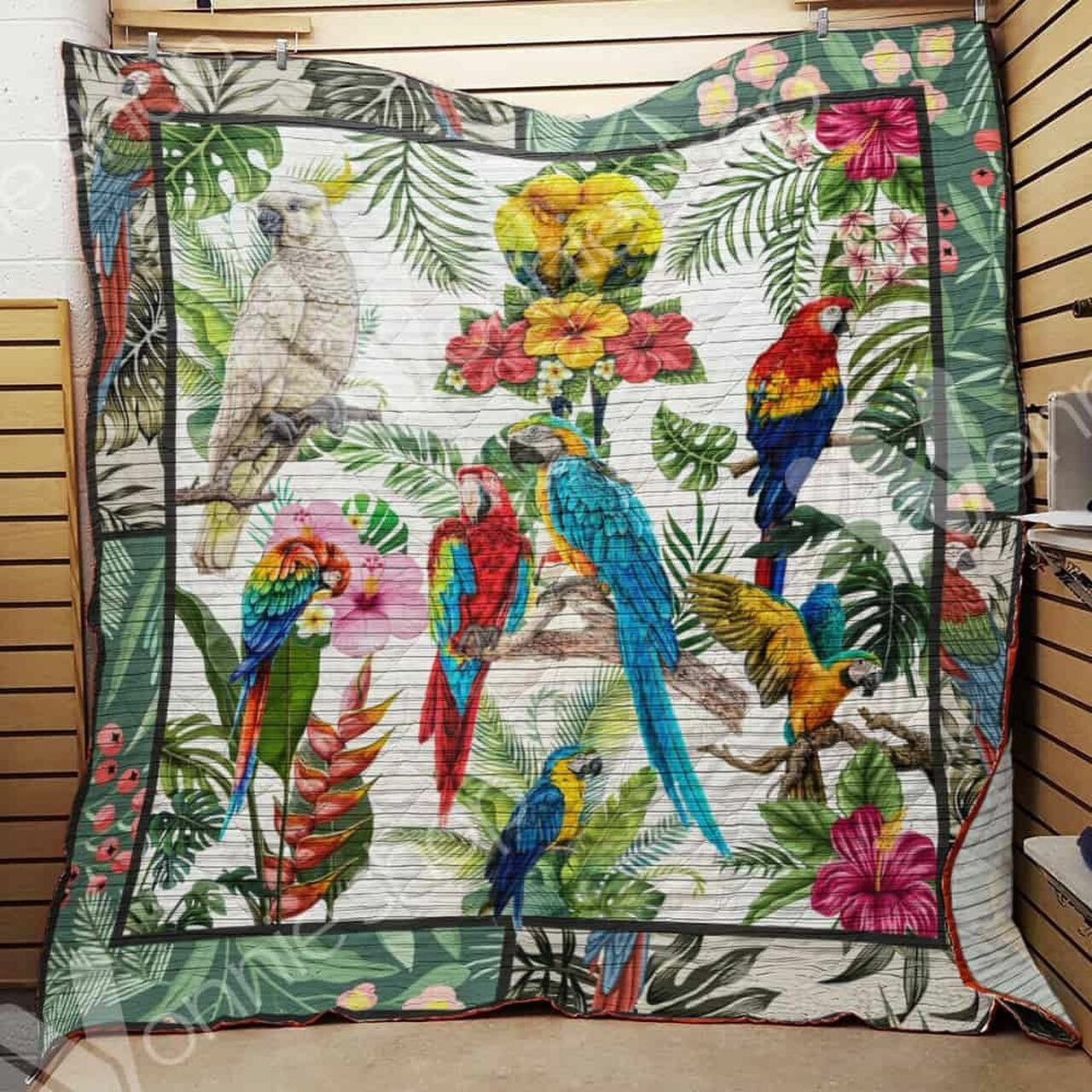Personalized Parrot Quilt Bedding Set Blanket for Home Decoration and Family Gifts