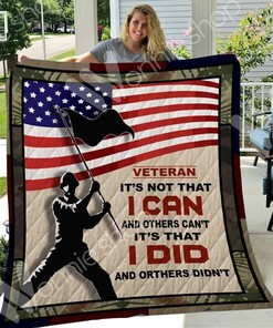 Personalized Patriotic Veteran Quilt Blanket Bedding Set - Great Gifts for Family