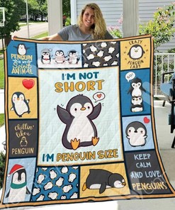 Personalized Penguin Christmas Quilt Bedding Set for Home Decor and Picnics, Suitable for Bedroom Decor and Family Gifts