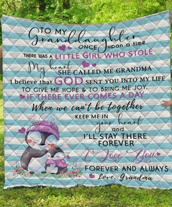 Personalized Penguin To My Granddaughter Quilt Bedding Set Blanket From Grandma I Love You Forever And Always