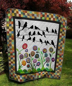 Personalized Perching Bird On Wire Quilt Bedding Set Suitable for Home Decoration and Family Gifts