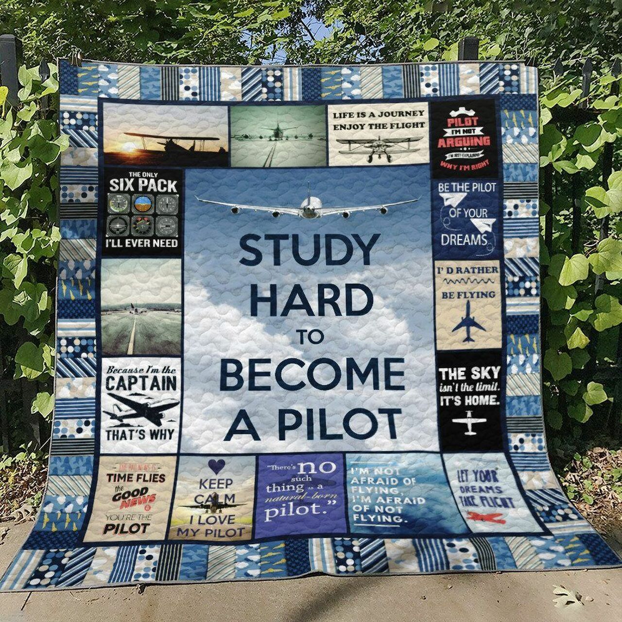 Personalized Pilot Quilt Bed Set Blanket - Great for Bedroom Decoration and Family Gifts