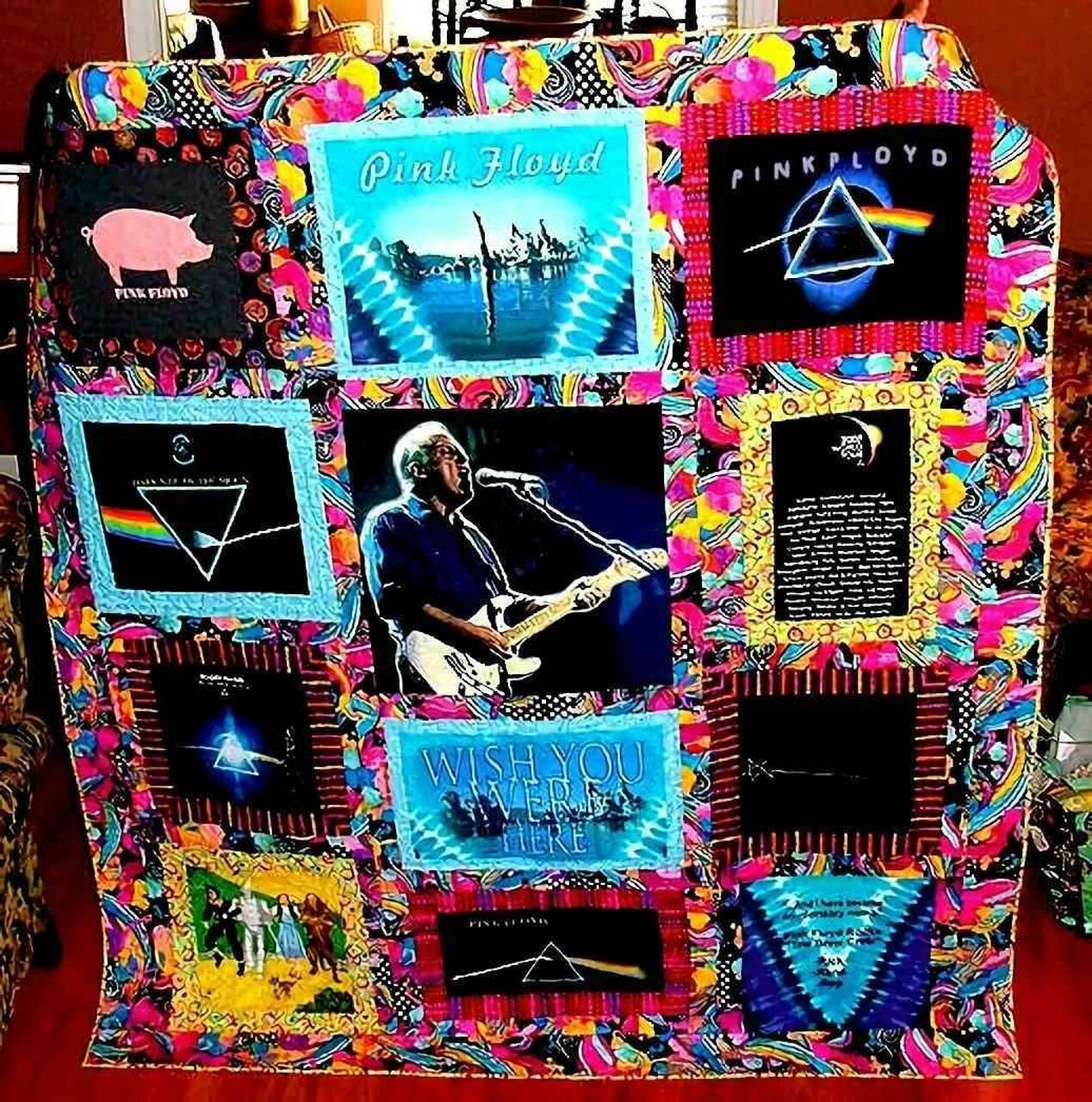 Personalized Pink Floyd Quilt Blanket Bedding Set, Ideal for Home Decoration and Family Gifts