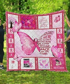 Personalized Pink Warrior Breast Cancer Quilt Bedding Set for Home Decoration and Family Gifts
