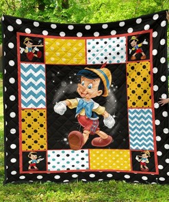 Personalized Pinocchio Cartoon Quilt Bedding Set Blanket- Great for Bedroom Decor and Family Gifts